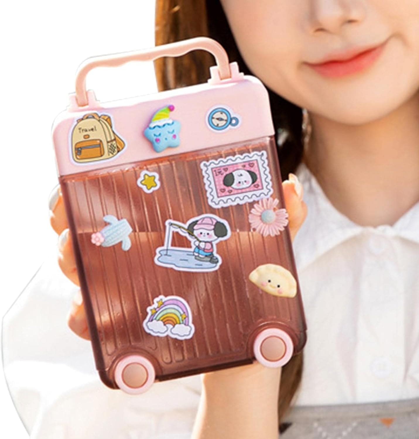 Cute Suitcase Straw Water Bottle, 450ml Plastic Water Cup with Straw Briefcase Shape Kids Water Bottle, Portable Drinking Cup for Girls Boys School, Easy to Carry Sports Bottles for Girls and Boys Cute Suitcase Straw Water Bottle, 450ml Plastic Water Cup with Straw Briefcase Shape Kids Water Bottle, Portable Drinking Cup for Girls Boys School, Easy to Carry Sports Bottles for Girls and Boys